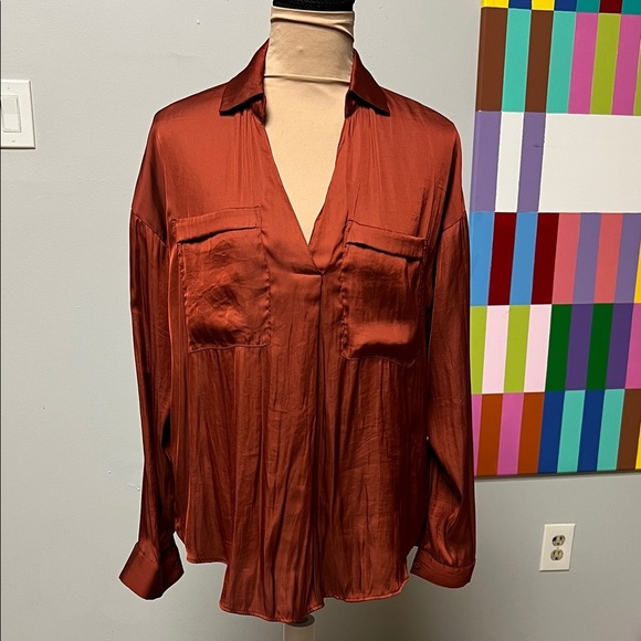 Rust color Button Down Shirt - Picture 2 of 9